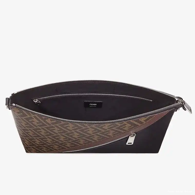 Cheap Brown Bag Fabric FF In Messenger Slim Fendi Motif 0420